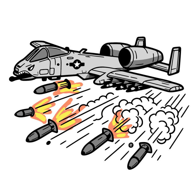 a-10 warthog airstrike on ground troops