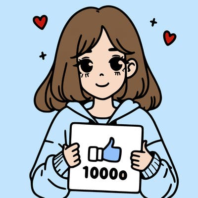 a girl with a sign saying 1000 likes
