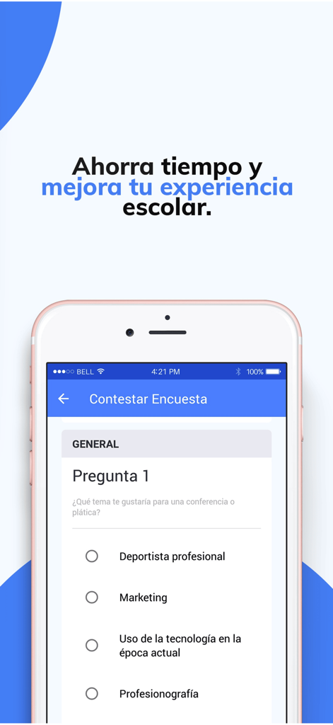 Algebraix - Algebraix mobile app displaying a student survey question in Spanish on an iPhone interface.