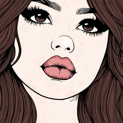really realistic girl with lips
