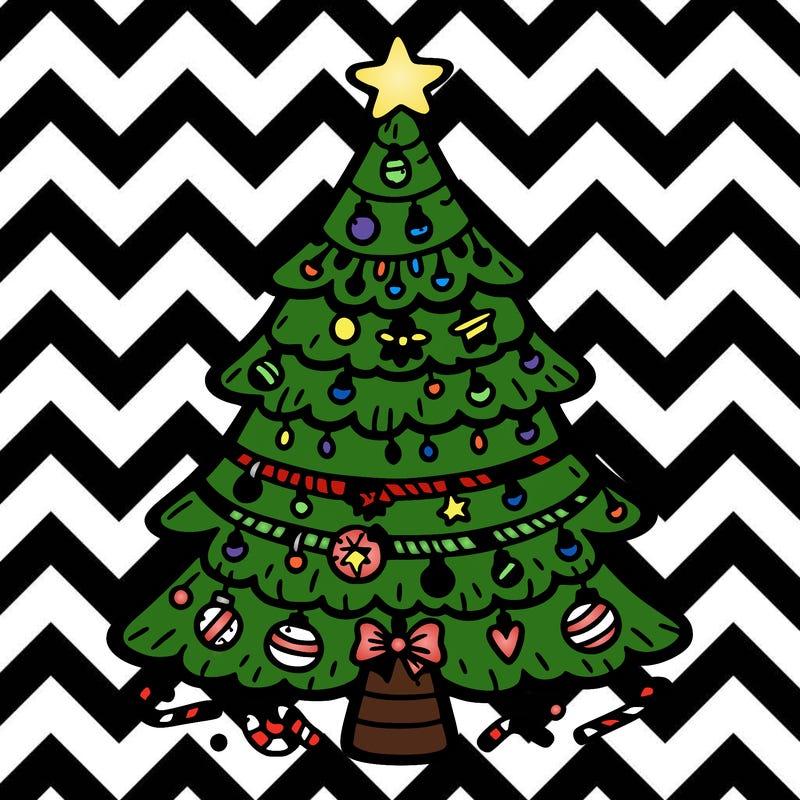 christmas tree with lots of details