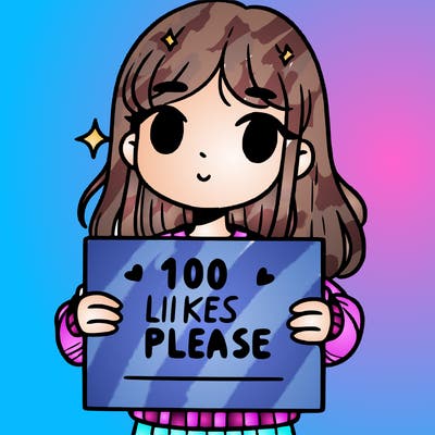 a girl holding up a sign saying 100 likes please