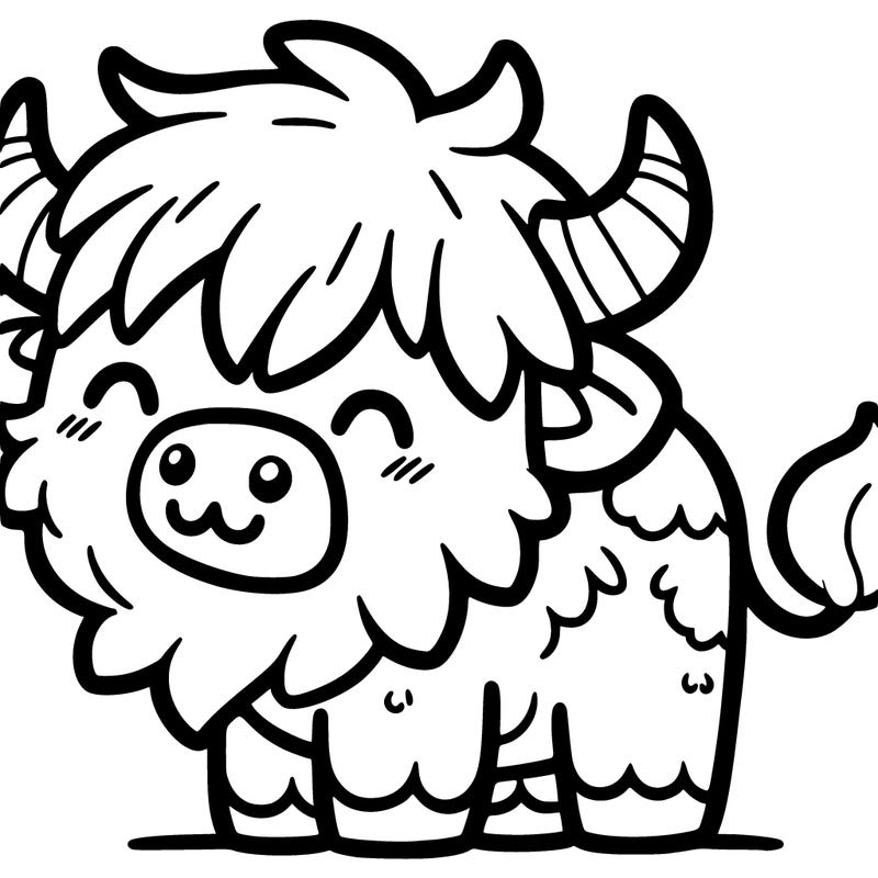 cute highland cow kawaii