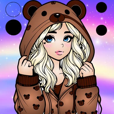 realistic girl in a animal pjs hoodie
