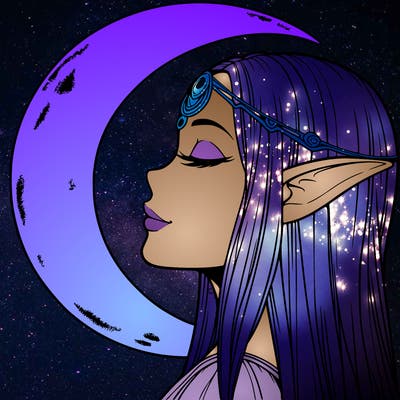 a realistic moon elf