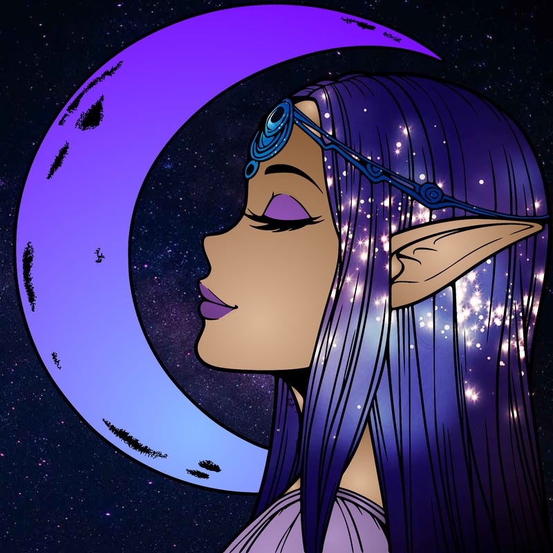 a realistic moon elf