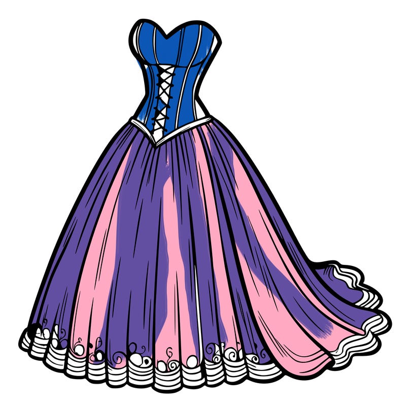 wedding dress-corset and a long and flowy skirt