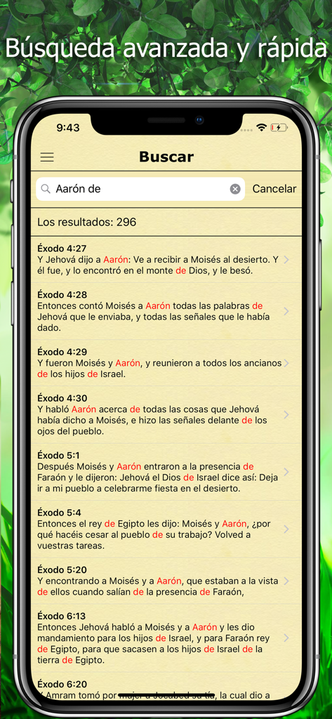 Pantalla de busqueda avanzada de versiculos en la aplicacion Biblia Reina Valera
