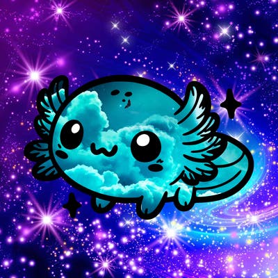 cute easy baby axolotl