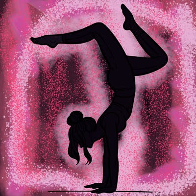 a woman doing a handstand