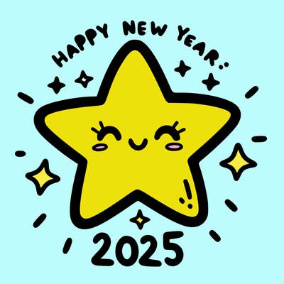 happy new year 2025 star wish