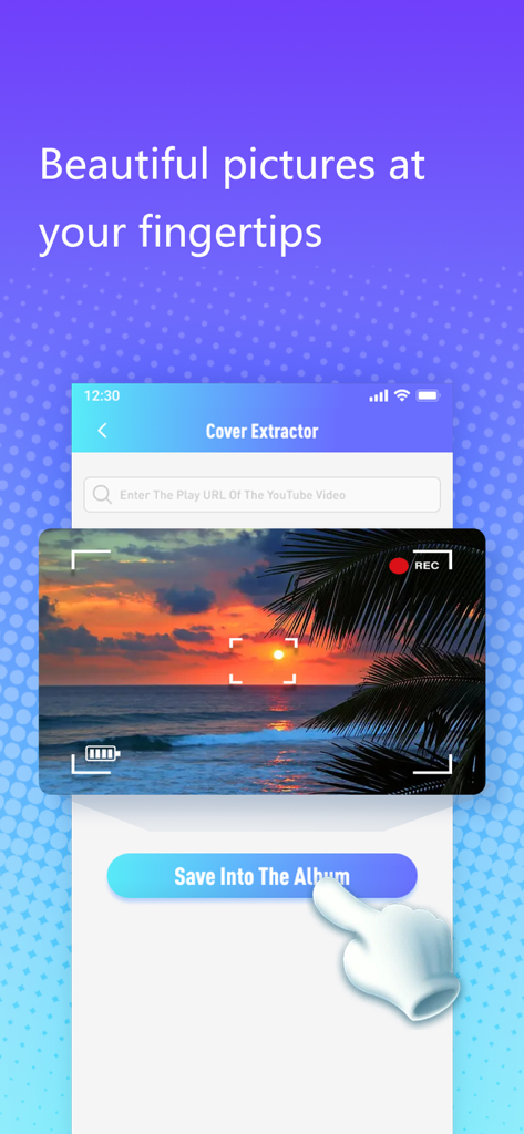 Castly+ - Interface of Castly plus app showing the cover extractor tool to save video thumbnails to a mobile album