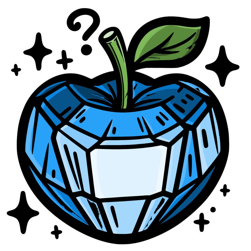 very shiny crystal apple