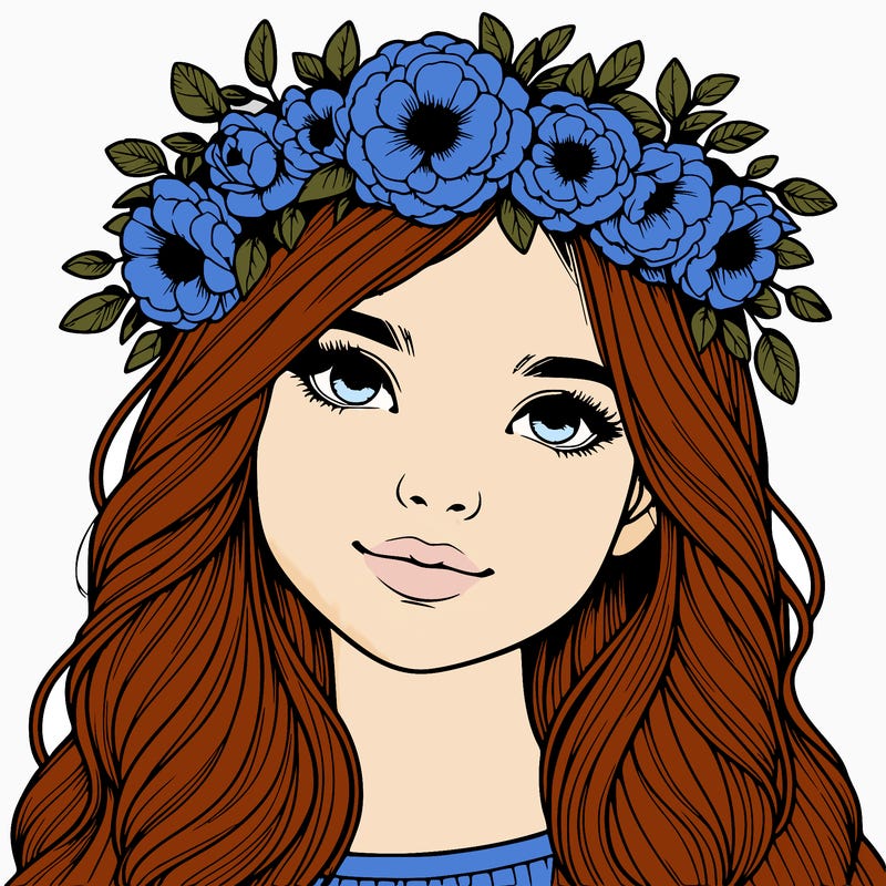 realistic girl with flower crown