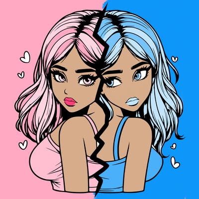 realistic girl split