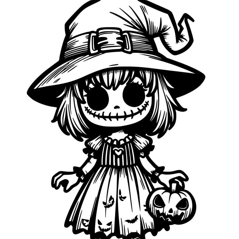 halloween scary girl in costume