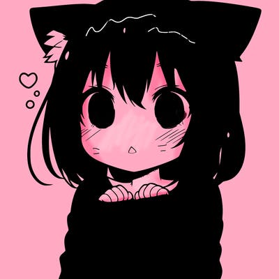 shy anime catgirl