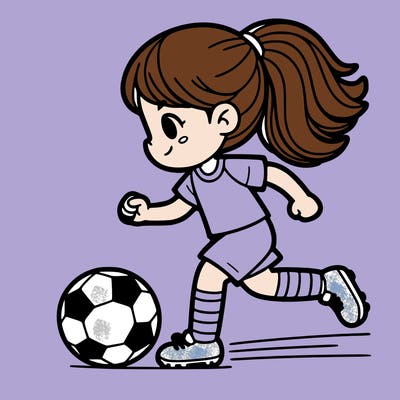 girl playing soccer