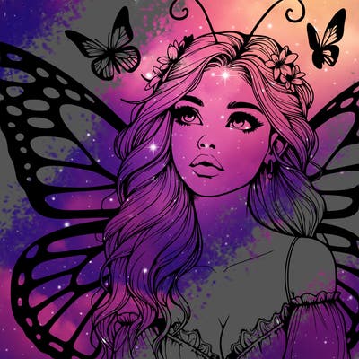 butterfly fairy realistic girl