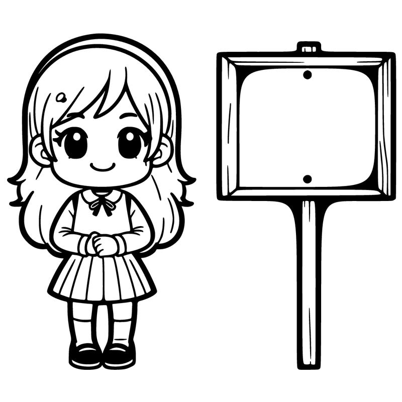 girl with a sign