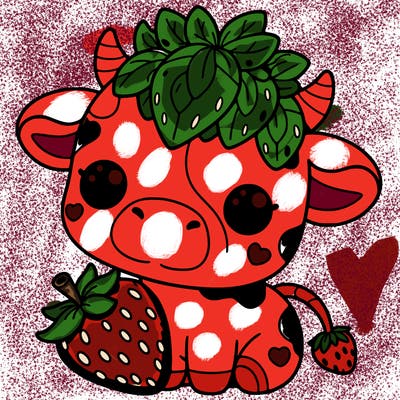 cute strawberry cow