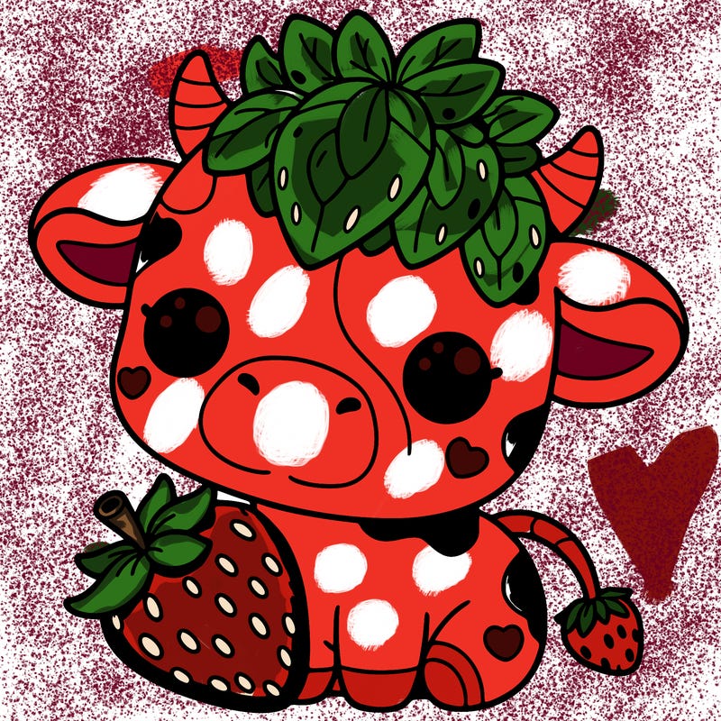 cute strawberry cow