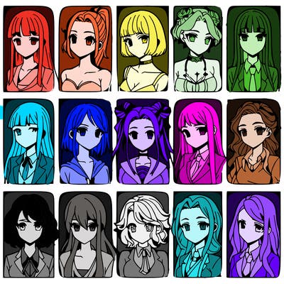 girls that look diffrent anime