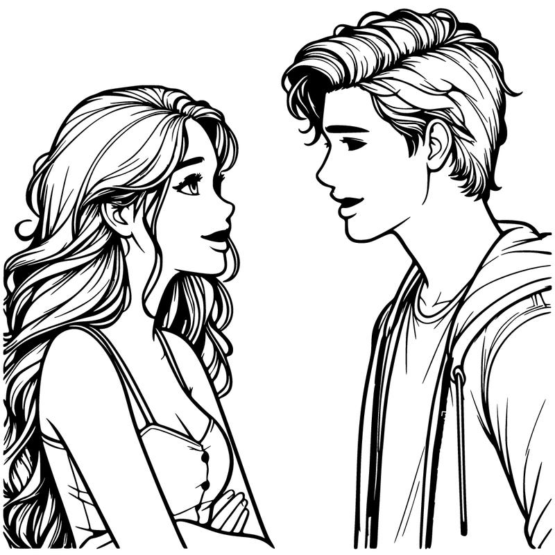 realistic girl talking to her boyfriend crush