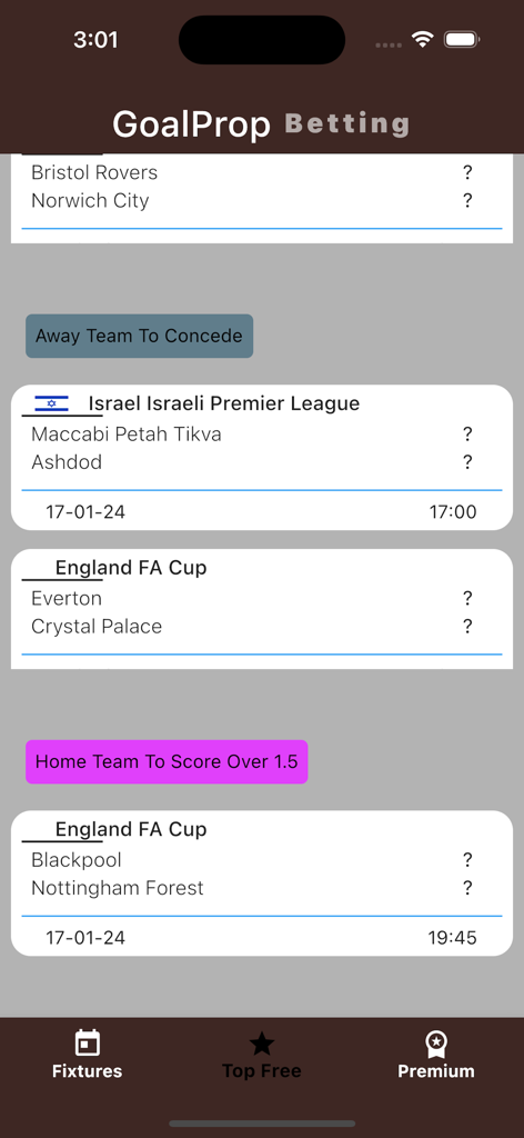 GoalProp - Team Over and Under - Sports App | MWM
