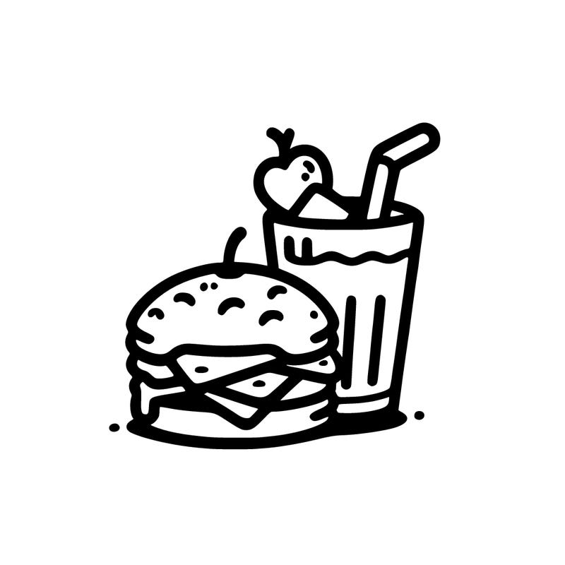 easy bold food drawing