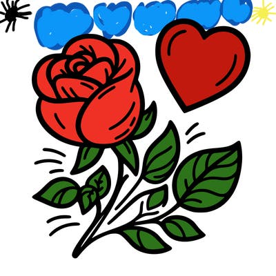 rose and heart