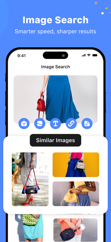 MobiSaver: Data&Photo Recovery - MobiSaver app interface showing the visual image search feature for finding similar photos.