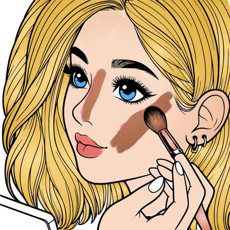 a realistic girl doing her makeup