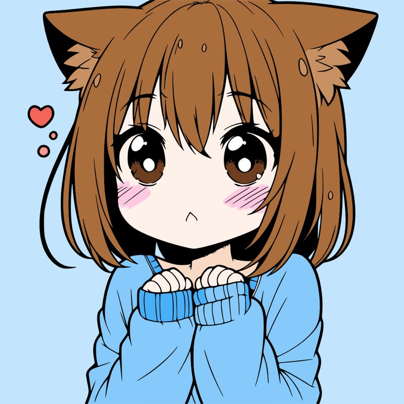 shy anime catgirl