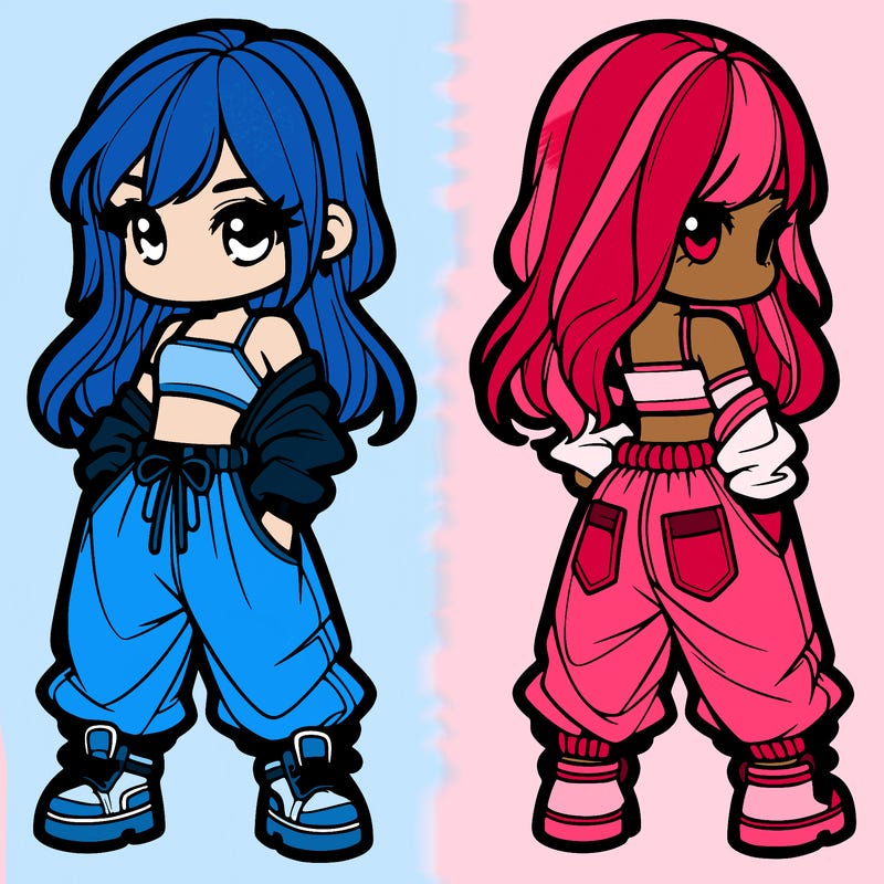 girl in crop top and baggy pants