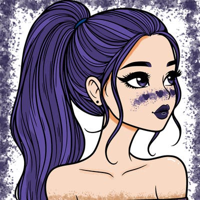 a beautiful and realistic girl with a high pony tail