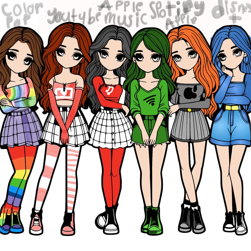 a group of girls realistic