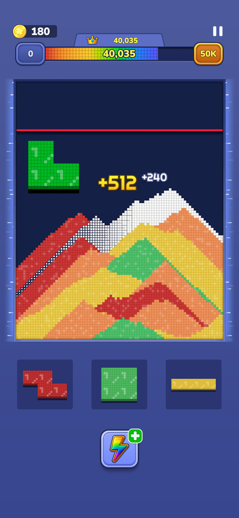 Sand Block Color Escape Puzzle - Jogabilidade de Sand Block Color Escape Puzzle mostrando montes de areia colorida e blocos caindo.