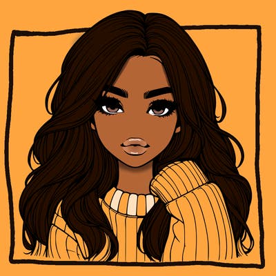 relistic girl with long hair and lips wearing sweater