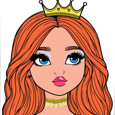 a realistic girl with a crown on