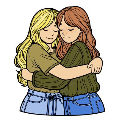 to girls huging