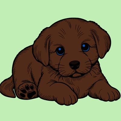 a cute realistic puppy