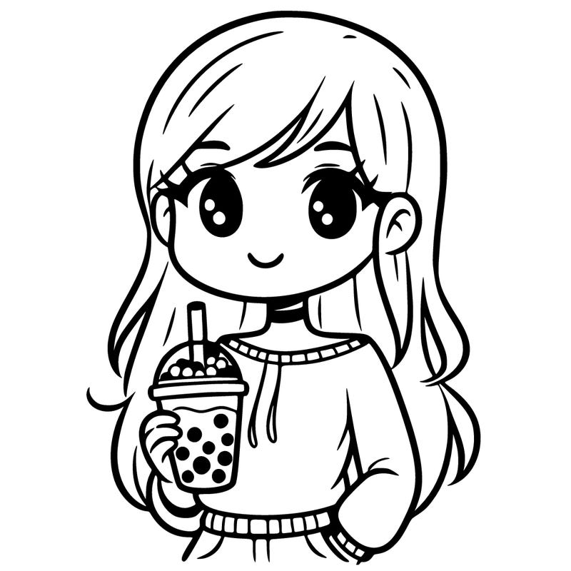 girl with boba tea