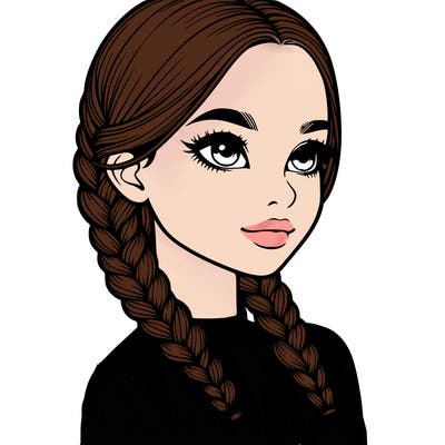 realistic girl with braids