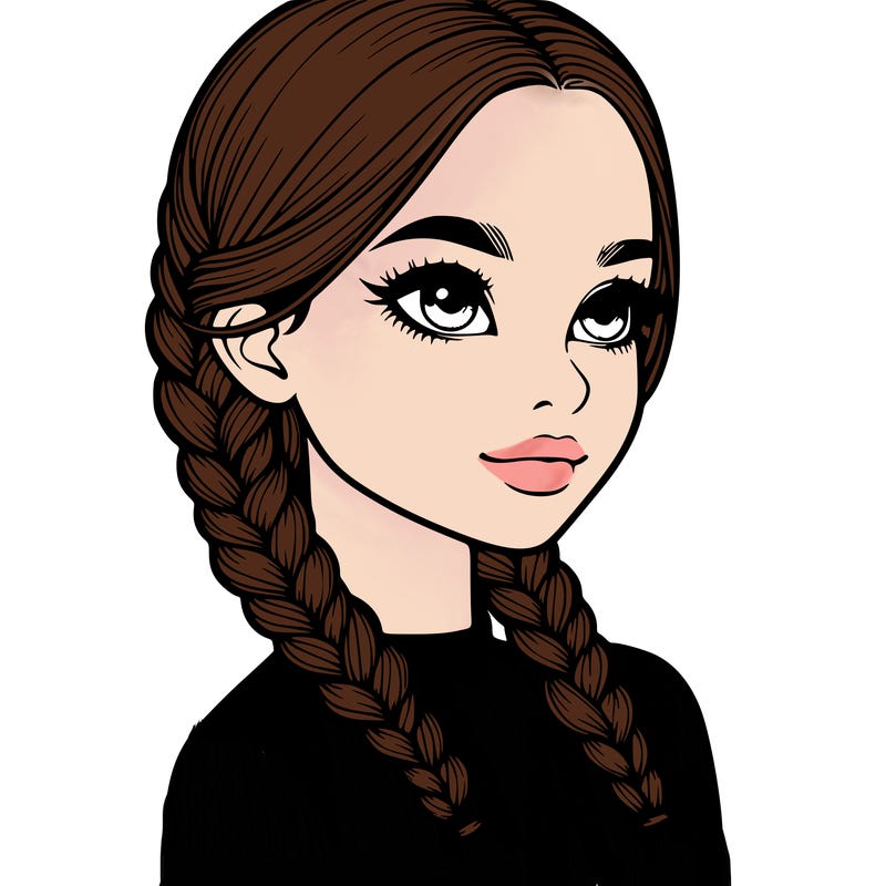 realistic girl with braids