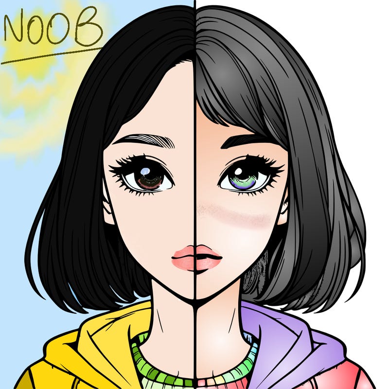 split realistic girl