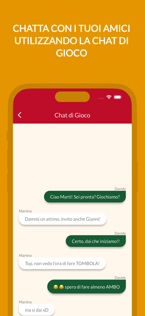 Una captura de pantalla de la interfaz de chat dentro del juego en Tombola Online mostrando mensajes entre jugadores socializando durante una partida.