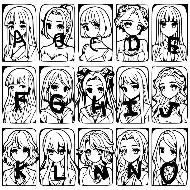 girls that look diffrent anime