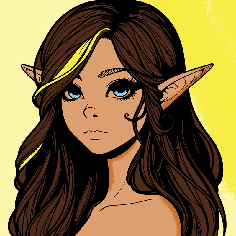 elf girl realistic dark fantasy