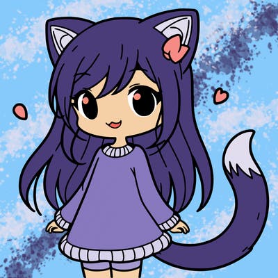 girl with cat ears and tail